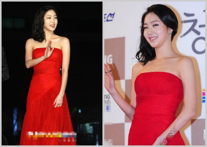 Người đẹp Kim So Eun của phim “The Horse Healer” (Mã Y) kín đáo hơn trong trang phục váy quây đỏ rực, khoe làn da trắng mịn và nổi bật.